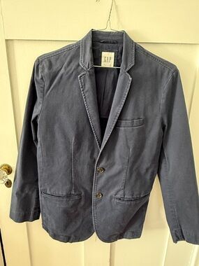 GAP Navy Cotton Casual Blazer
